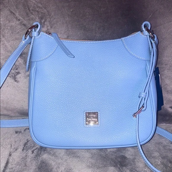 SOLD Dooney and Bourke Azure Blue Crossbody To Shoulder Handbag Pebbled SOLD - Picture 1 of 5